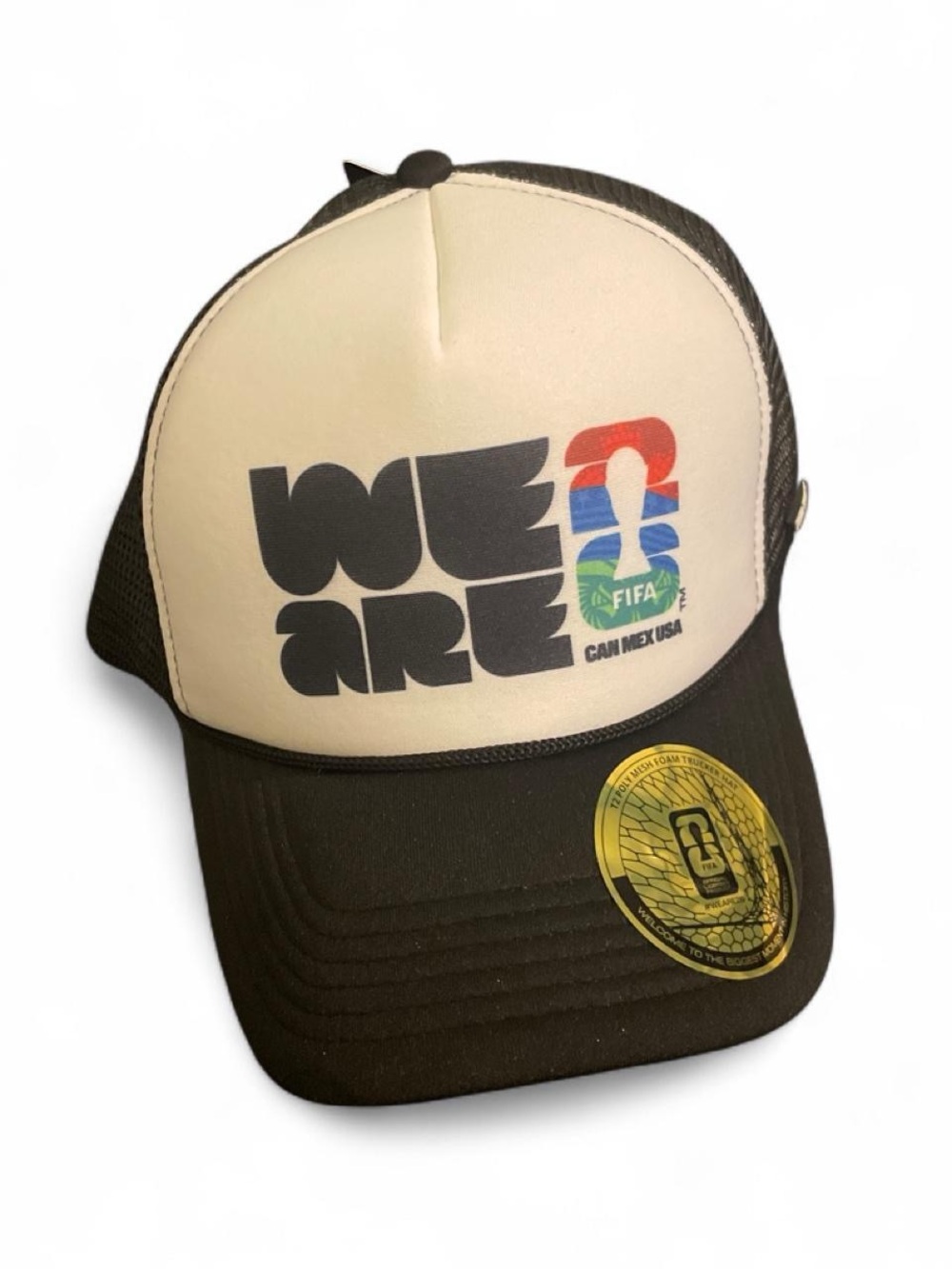 WE ARE Trucker Cap in Black and Cream